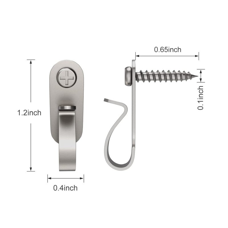 Elrswy Light Hanger Hooks Screw Hooks for Hanging Christmas Light Light Wire and Led Fairy Led Light Clips Stainless Steel 20 Pack - Image 4